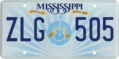 MS license plate ZLG505