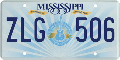 MS license plate ZLG506