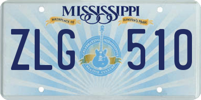 MS license plate ZLG510