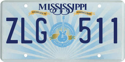 MS license plate ZLG511