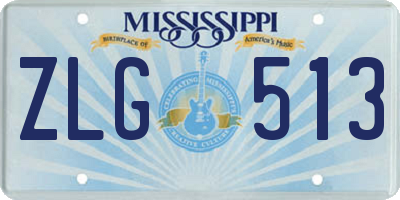 MS license plate ZLG513