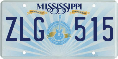 MS license plate ZLG515