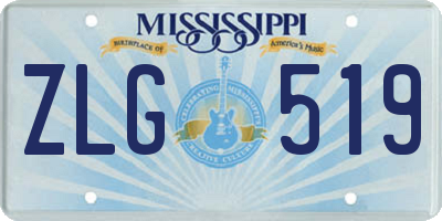 MS license plate ZLG519