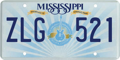 MS license plate ZLG521