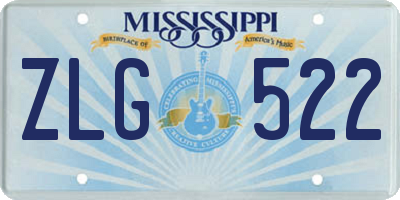MS license plate ZLG522