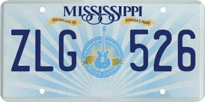 MS license plate ZLG526