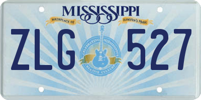 MS license plate ZLG527