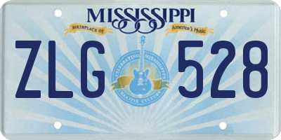 MS license plate ZLG528