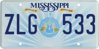 MS license plate ZLG533