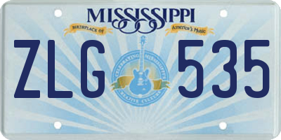 MS license plate ZLG535