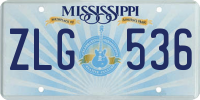 MS license plate ZLG536