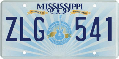MS license plate ZLG541