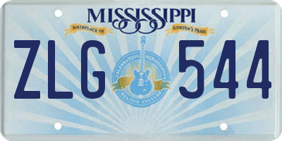 MS license plate ZLG544