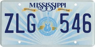 MS license plate ZLG546