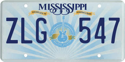 MS license plate ZLG547