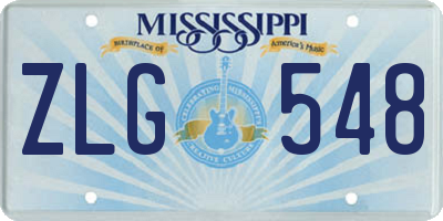 MS license plate ZLG548