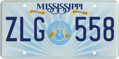 MS license plate ZLG558