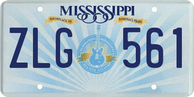 MS license plate ZLG561