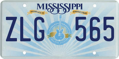 MS license plate ZLG565