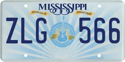 MS license plate ZLG566