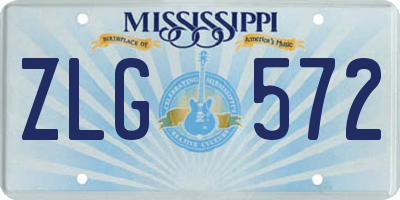 MS license plate ZLG572
