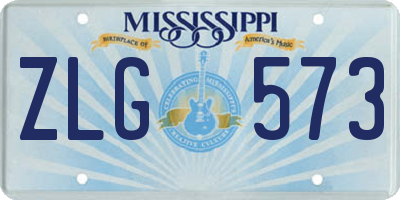MS license plate ZLG573
