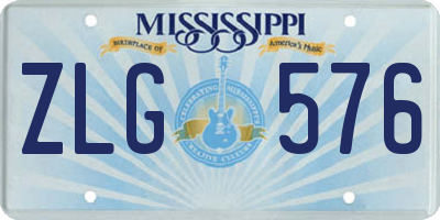 MS license plate ZLG576