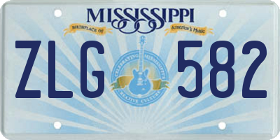MS license plate ZLG582