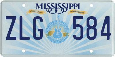 MS license plate ZLG584