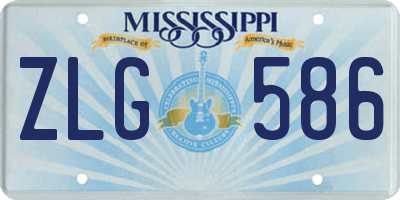 MS license plate ZLG586
