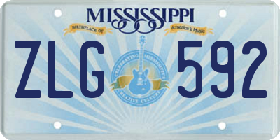 MS license plate ZLG592