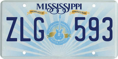 MS license plate ZLG593