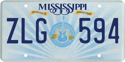 MS license plate ZLG594