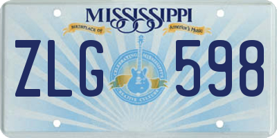 MS license plate ZLG598