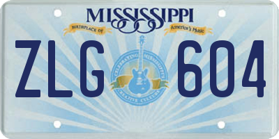 MS license plate ZLG604