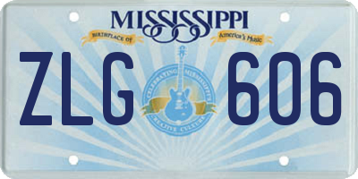 MS license plate ZLG606