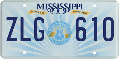 MS license plate ZLG610