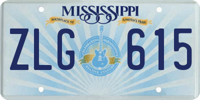 MS license plate ZLG615