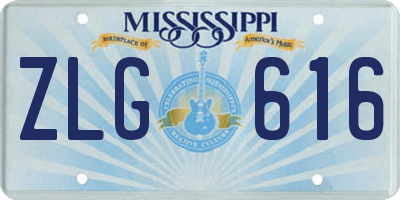 MS license plate ZLG616