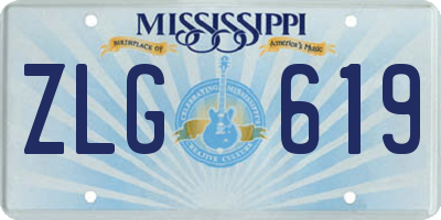 MS license plate ZLG619