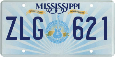 MS license plate ZLG621