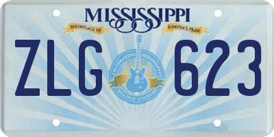 MS license plate ZLG623