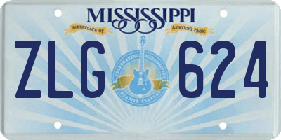 MS license plate ZLG624
