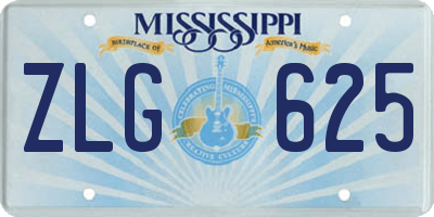 MS license plate ZLG625