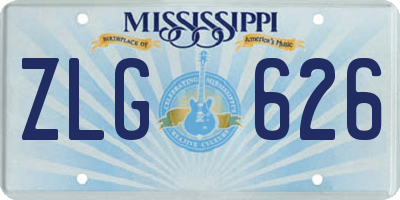 MS license plate ZLG626