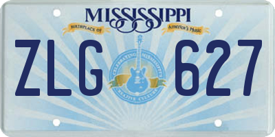 MS license plate ZLG627