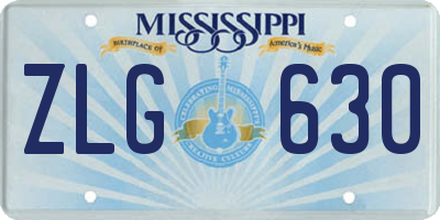 MS license plate ZLG630