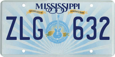MS license plate ZLG632