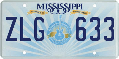 MS license plate ZLG633