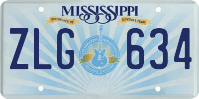 MS license plate ZLG634